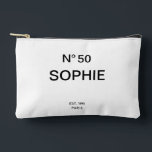 No 50 French Chic 50th Birthday Party Accessory Pouch<br><div class="desc">Celebrate in style with the No 50 French Chic 50 Birthday Party Accessory Pouch, the perfect keepsake for a milestone celebration. This elegantly designed pouch features a sophisticated French-inspired motif with chic typography ideal for holding small essentials like jewelry, makeup, or party favors. Compact yet stylish making it both a...</div>