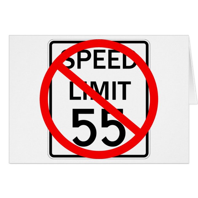No 55 mph Speed Limit Sign (Front Horizontal)