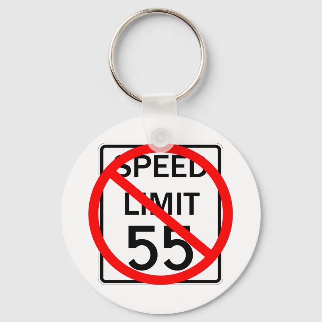 No 55 mph Speed Limit Sign Keychain (Front)