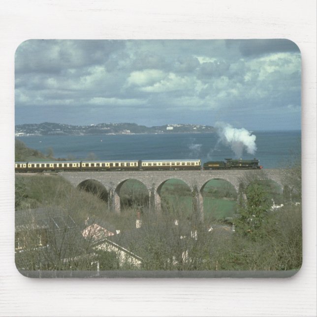 No. 7827 Lydham Manor skirts the coast in Torbay Mouse Pad (Front)