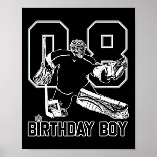 No. 8 Ice Hockey Goalie Happy 8th Birthday Boy Poster