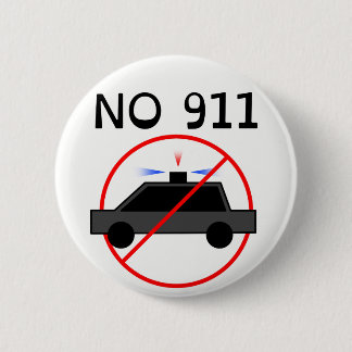 NO 911 logo B 2 Inch Round Button