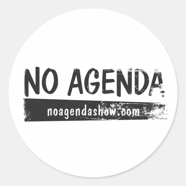 No-Agenda-Name-Retro Sticker Round (Front)