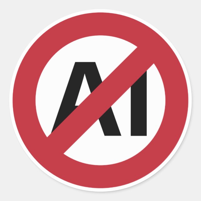 No AI allowed Classic Round Sticker (Front)