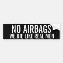 No Airbags bumper sticker