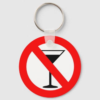 No Alcohol Sign Keychain