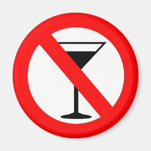 No Alcohol Sign Magnet