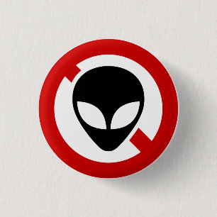 NO ALIENS 1 INCH ROUND BUTTON