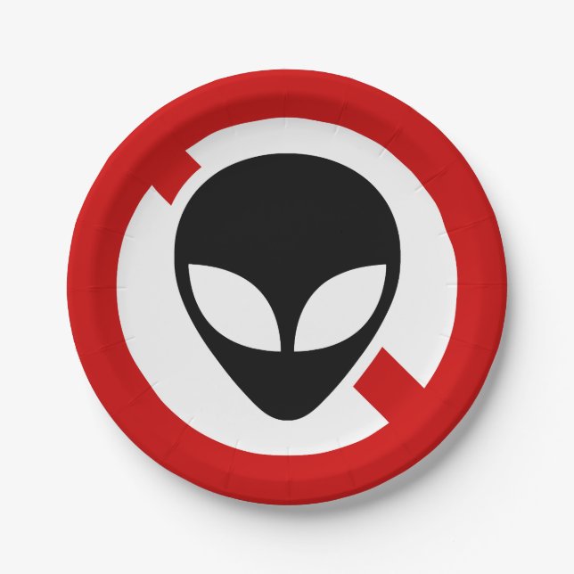 NO ALIENS PAPER PLATE (Front)