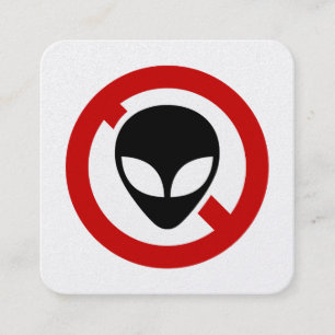 NO ALIENS SQUARE BUSINESS CARD