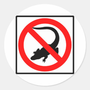 No Alligators Highway Sign Classic Round Sticker