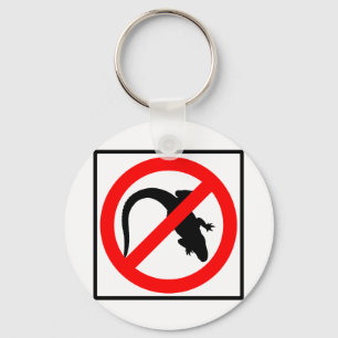 No Alligators Highway Sign Keychain
