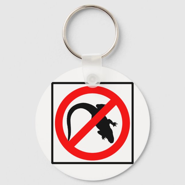 No Alligators Highway Sign Keychain (Front)