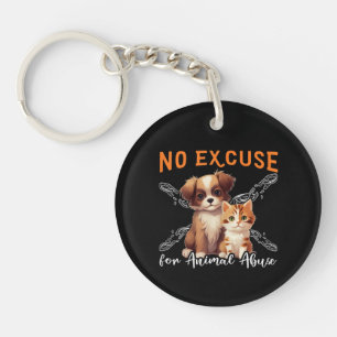 No Animal Abuse Animal Rights Design For Animal Lo Keychain