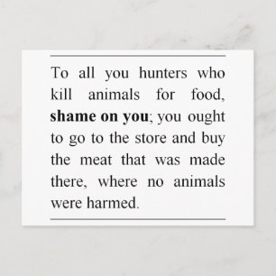 No animals harmed at supermarket meat counter? postcard