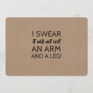 No Arm and Leg Cost Funny Bridesmaid Proposal Invitation
