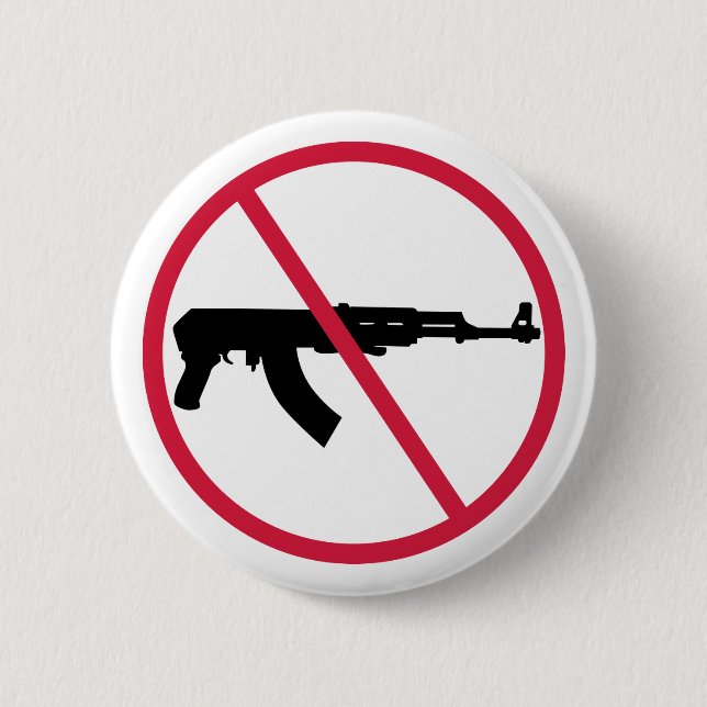 No assault weapons 2 inch round button (Front)