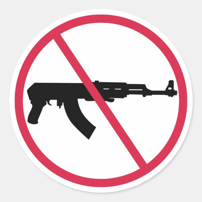 No assault weapons classic round sticker (Front)