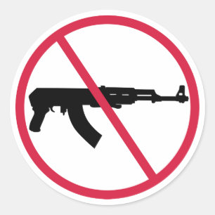 No assault weapons classic round sticker