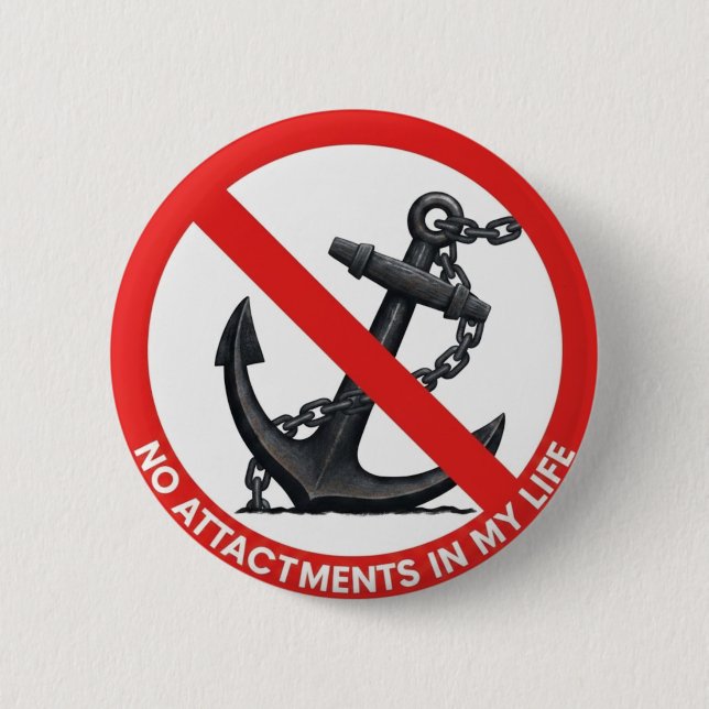 No attachments in my life 2 inch round button (Front)