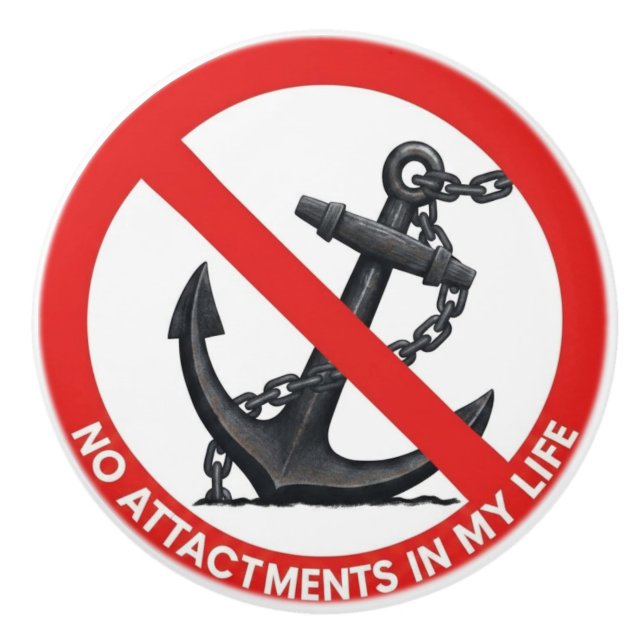 No attachments in my life ceramic knob (Front)