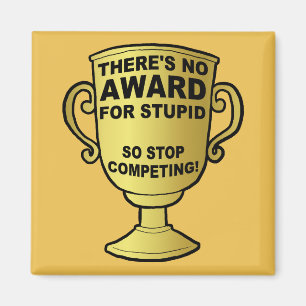 No Award For Stupid Funny Fridge Magnet