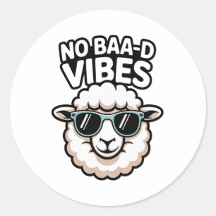 No Baa-d Vibes Sheep Classic Round Sticker