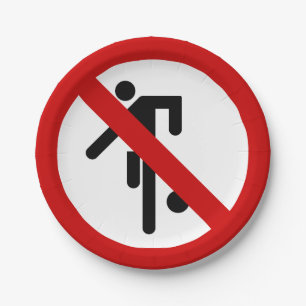 NO Ball Games ⚠ Thai Park Sign ⚠ Paper Plate