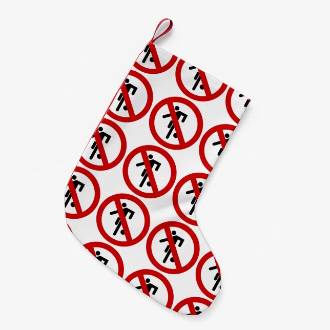 NO Ball Games ⚠ Thai Park Sign ⚠ Small Christmas Stocking (Front (Hanging))