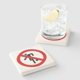 NO Ball Games ⚠ Thai Park Sign ⚠ Stone Coaster