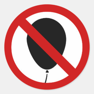 NO Balloon ⚠ Thai Sign ⚠ Classic Round Sticker