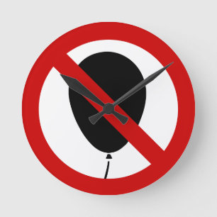 NO Balloon ⚠ Thai Sign ⚠ Round Clock