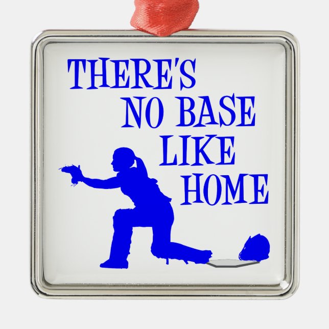 No Base Like Home, blue.png Metal Ornament (Front)