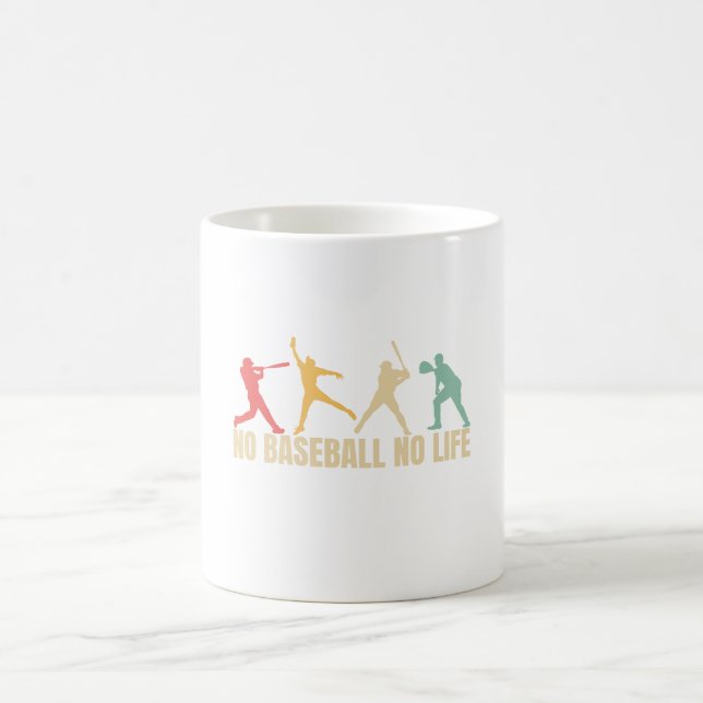 No Baseball No Life Funny Baseball Coffee Mug (Center)