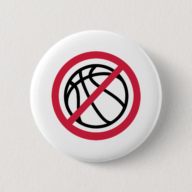 No basketball 2 inch round button (Front)