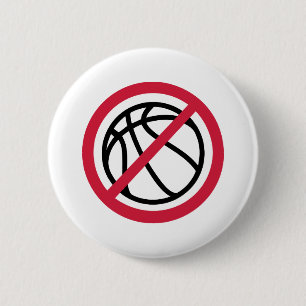 No basketball 2 inch round button