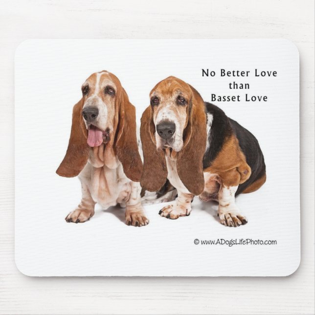 no better love than basset love mouse pad (Front)