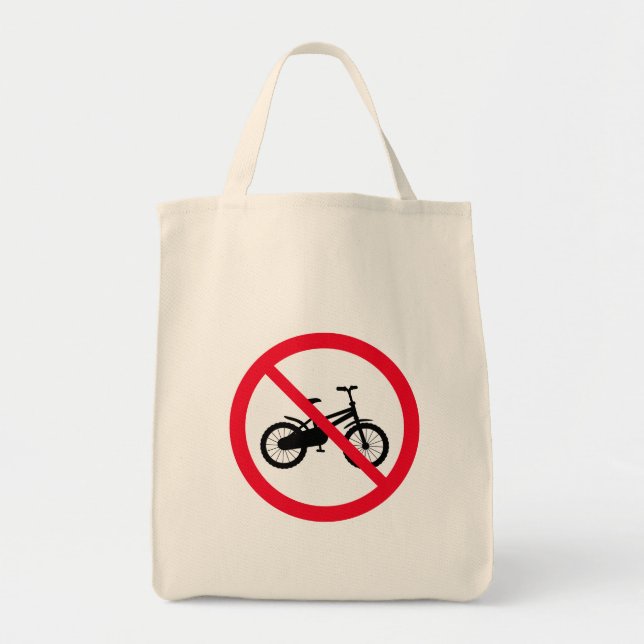 No Bicycle Prohibited Sign | Grocery Tote Bag (Front)
