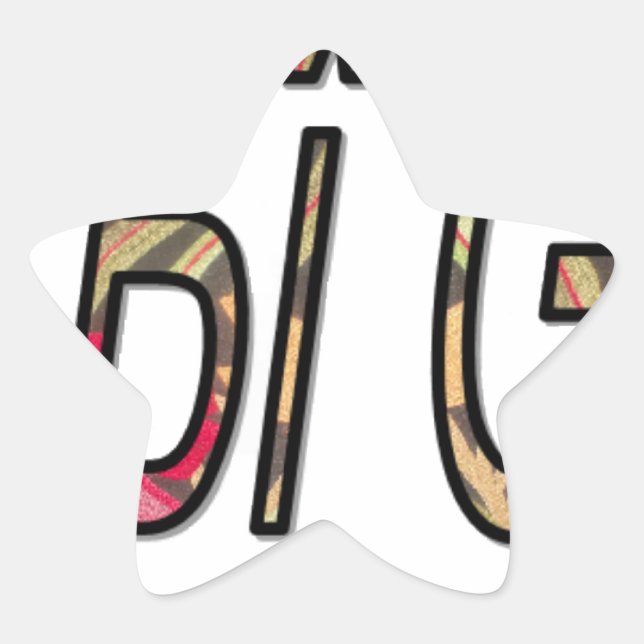 No Bigiji Text Art Print Star Sticker (Front)
