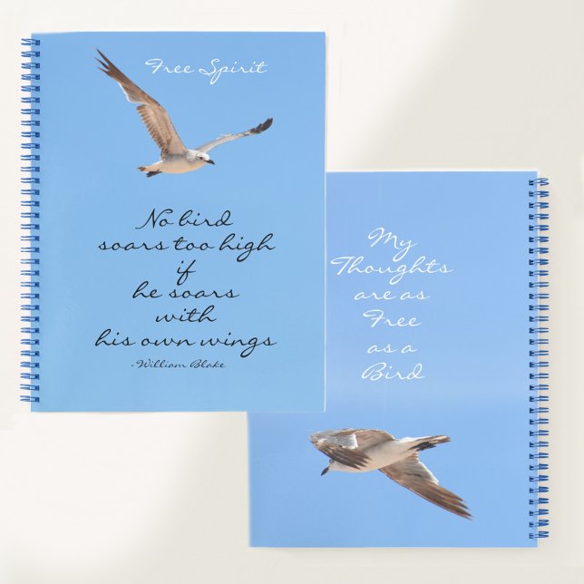 No Bird Soars Too High Seagulls Blue Notebook (Creator Uploaded)