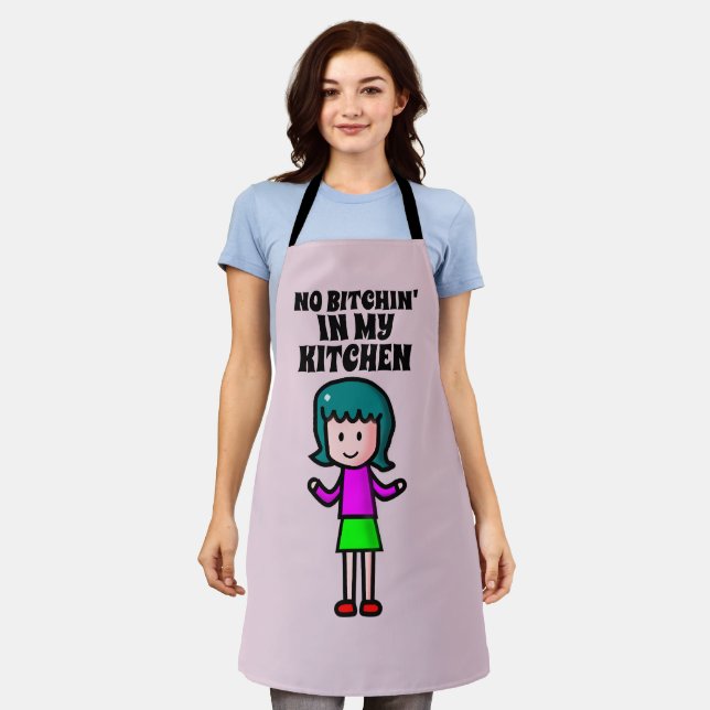 NO BITCHIN' IN MY KITCHEN WIFE OR MOM APRONS (Worn)