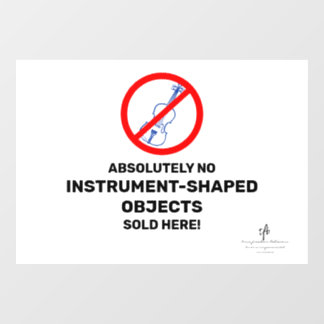 No Blue Violins Local Music Store Window Cling