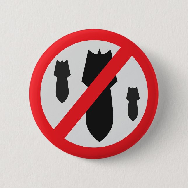 No Bombs - Peace 2 Inch Round Button (Front)