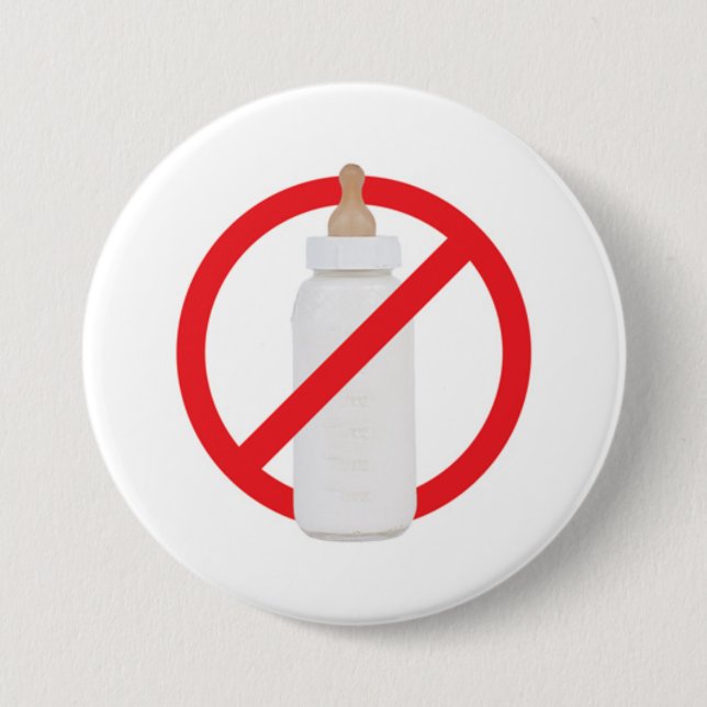 No bottles 3 inch round button (Front)