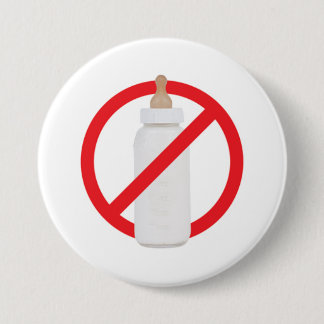 No bottles 3 inch round button