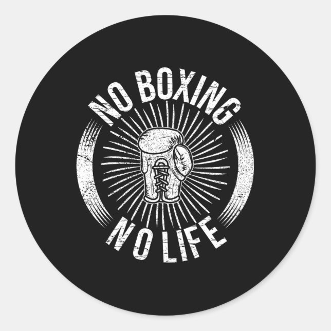 No Boxing No Life 2  Classic Round Sticker (Front)
