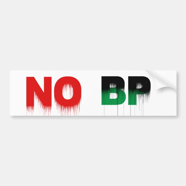 No BP Bumper Sticker (Front)