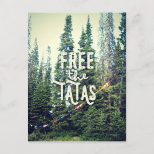 No Bras Allowed In The Forest Postcard