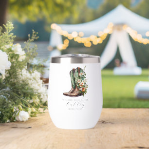 No Bride Rides Alone Floral Cowgirl Boots Custom