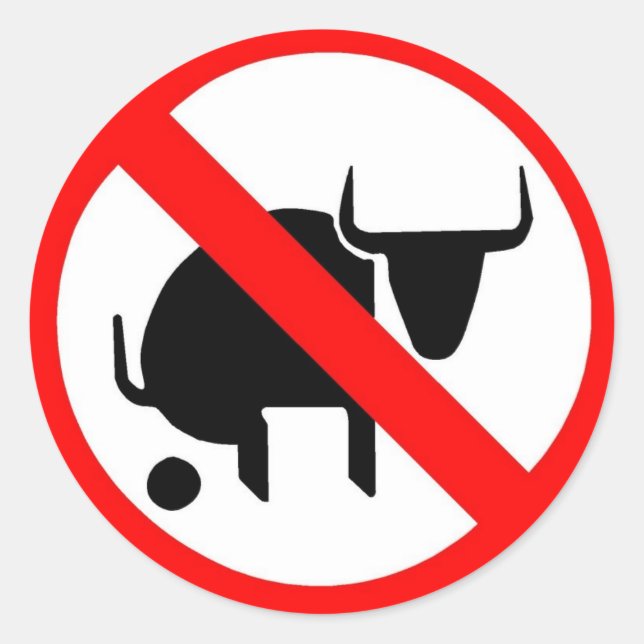 No Bull Classic Round Sticker (Front)